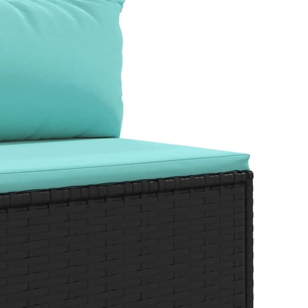 vidaXL loungesæt til haven 6 dele med hynder polyrattan sort