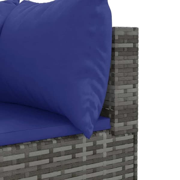 vidaXL loungesæt til haven 7 dele med hynder polyrattan grå
