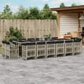 Miniatyrbillede 2 af 10: vidaXL spisebordssæt til haven 17 dele med hynder polyrattan lysegrå