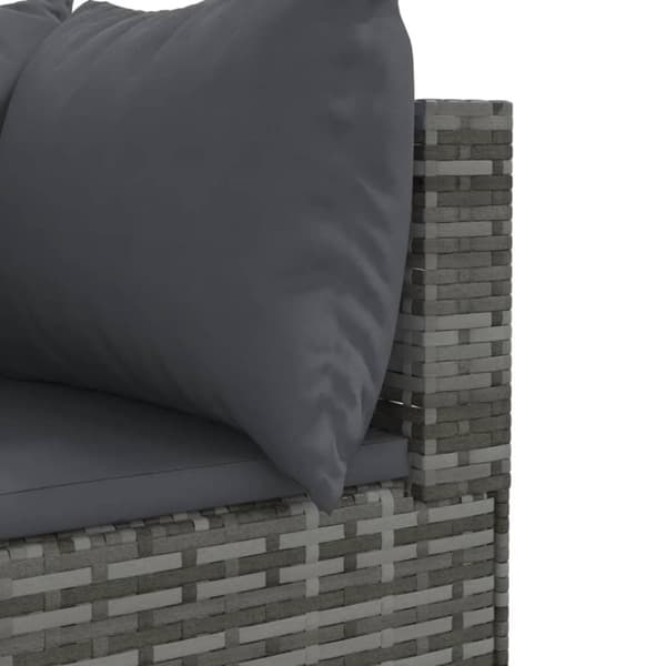 vidaXL loungesæt til haven 6 dele med hynder polyrattan grå