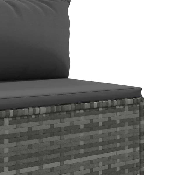 vidaXL loungesæt til haven 6 dele med hynder polyrattan grå