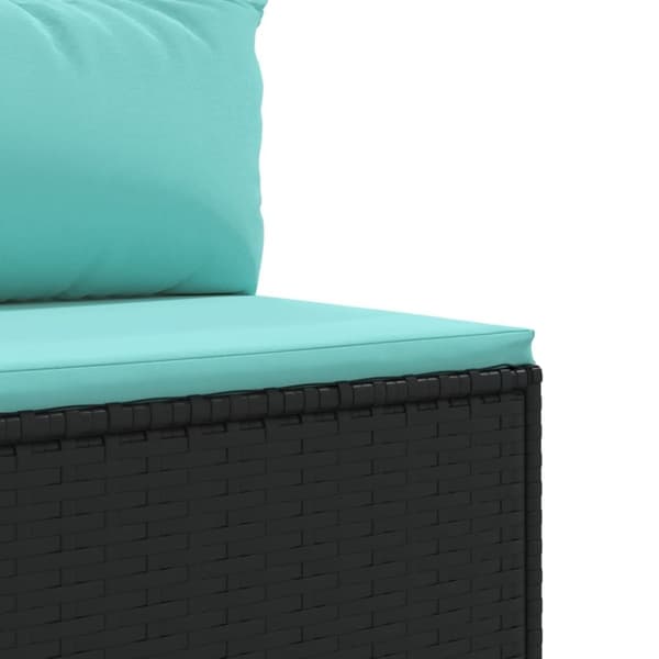 vidaXL loungesæt til haven 6 dele med hynder polyrattan sort