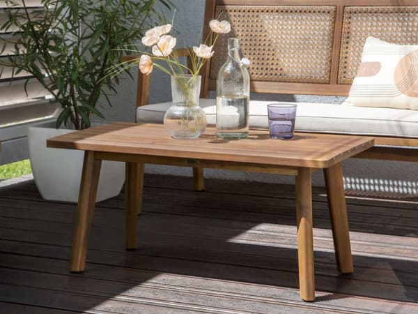 Loungesæt Akacietræ Certificeret 4 Personers Udendørs Havesofa med Lænestole og Sofabord til Terrasse Have Indretning