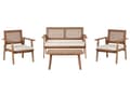 Miniatyrbillede 1 af 11: Loungesæt Akacietræ Certificeret 4 Personers Udendørs Havesofa med Lænestole og Sofabord til Terrasse Have Indretning