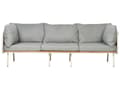 Miniatyrbillede 5 af 11: Loungesæt Grå 3 Personers Udendørs Havesofa med Fodskammel og Sofabord til Terrasse Have Indretning