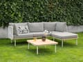 Miniatyrbillede 2 af 11: Loungesæt Grå 3 Personers Udendørs Havesofa med Fodskammel og Sofabord til Terrasse Have Indretning