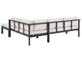 Miniatyrbilde 7 av 11: 5-seters loungesett Svart metallramme Off-white sitteputer Bord med glassplate Moderne og skandinavisk stil Hagemøbler