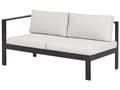 Miniatyrbilde 8 av 11: 5-seters loungesett Svart metallramme Off-white sitteputer Bord med glassplate Moderne og skandinavisk stil Hagemøbler