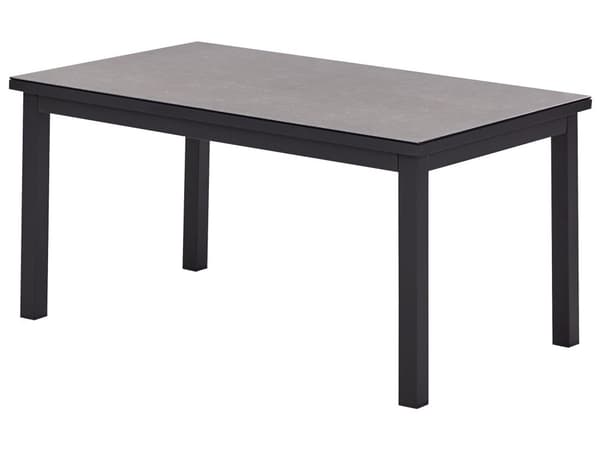 5-seters loungesett Svart metallramme Off-white sitteputer Bord med glassplate Moderne og skandinavisk stil Hagemøbler