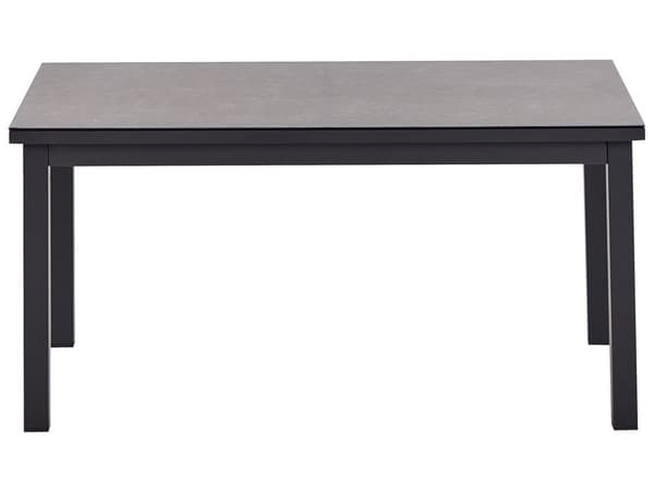 5-seters loungesett Svart metallramme Off-white sitteputer Bord med glassplate Moderne og skandinavisk stil Hagemøbler