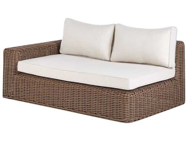 Hagesett Brun Flettet PE-rotting Hjørnesofa Modular med Ottoman Grå Puter Utendørs
