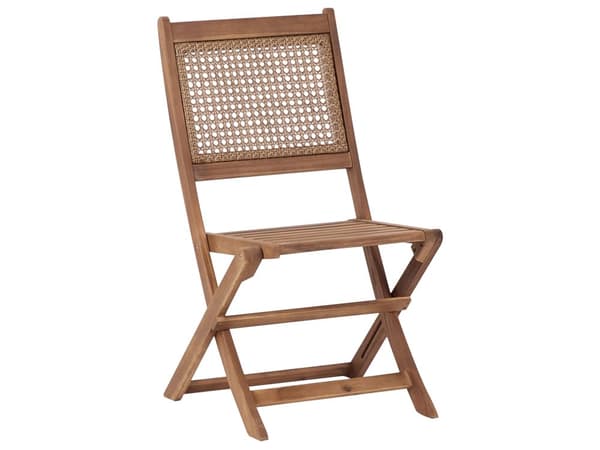 Hagespisesett Lyst sertifisert akasietre Bord 180 x 90 cm 4 Sammenleggbare Utendørsstoler Rustikk Stil