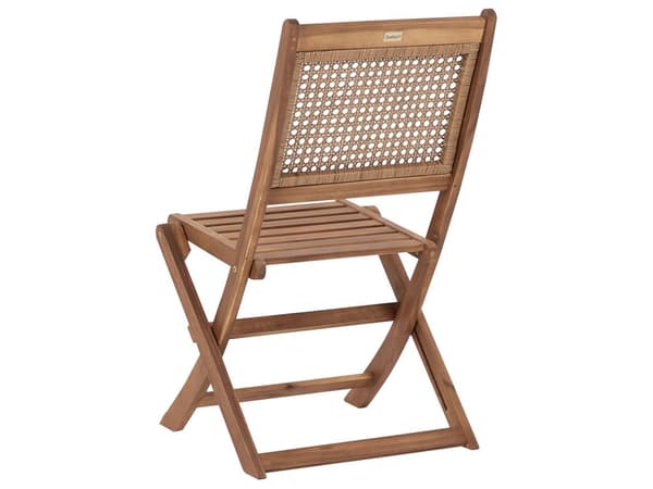 Hagespisesett Lyst sertifisert akasietre Bord 180 x 90 cm 4 Sammenleggbare Utendørsstoler Rustikk Stil
