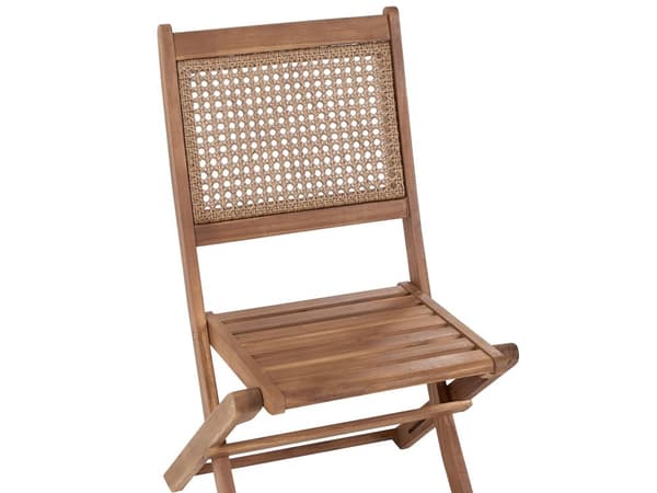 Hagespisesett Lyst sertifisert akasietre Bord 180 x 90 cm 4 Sammenleggbare Utendørsstoler Rustikk Stil