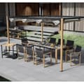 Pikkukuva 6 / 7: Ruokailuryhmä DUISBURG puutarhaan, pöytä + 8 tuolia
