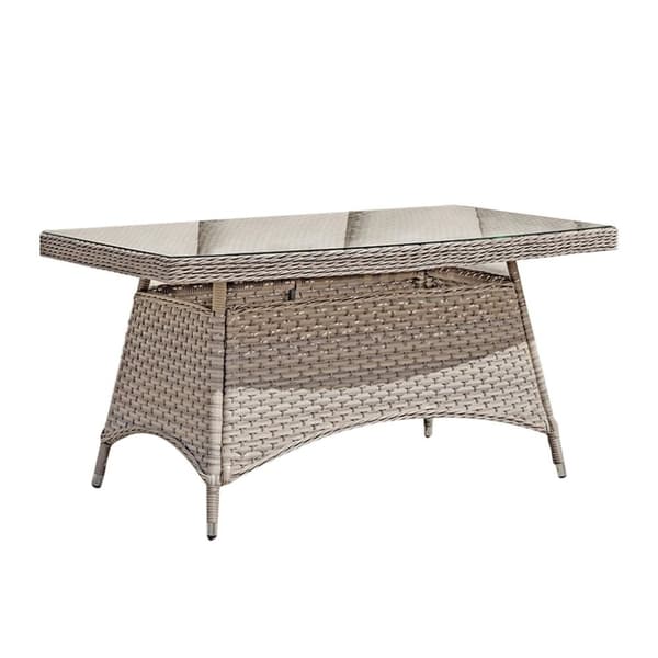 Ruokailuryhmä EDEN puutarhaan, pöytä + 6 tuolia, beige