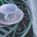 Pikkukuva 6 / 9: Bistro-setti MINT pöytä + 2 tuolia, takorautarunko, kokoontaitettava, vihreä