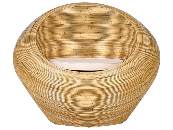 Hagesofasett Naturrotting med Sitteputer Beige 2 seters Lenestoler Innendørs Utendørs Boho Style