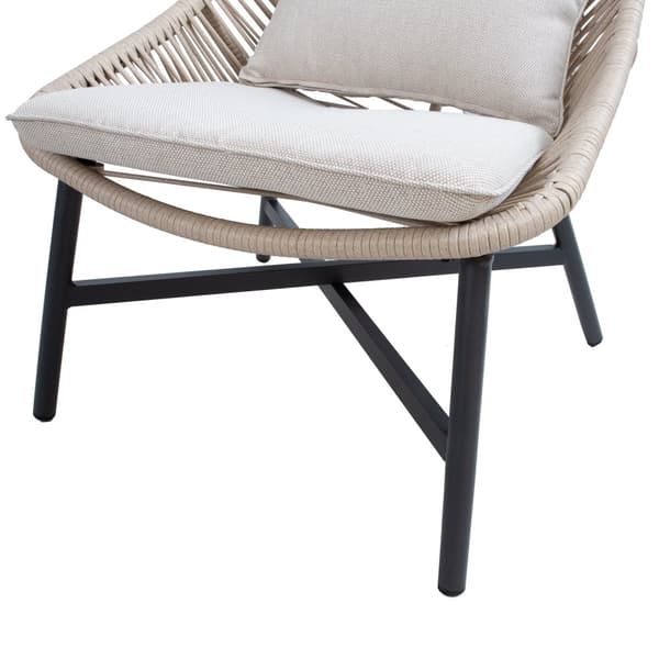 Puutarharyhmä HELSINKI sohva + 2 tuolia + 2 pöytää, alurunko, kangasverhoilu, beige/musta