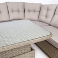 Pikkukuva 4 / 4: Puutarharyhmä PACIFIC tyynyillä kulmasohva + pöytä, harmaa/beige