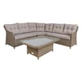 Pikkukuva 1 / 4: Puutarharyhmä PACIFIC tyynyillä kulmasohva + pöytä, harmaa/beige