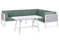 Miniatyrbillede 4 af 11: Loungesæt i Grøn Aluminium 120 x 70 x 45 cm Hjørne Havesofa Modulær Lounge Møbler med Lamel Sofabord til Terrasse Udendørs Indretning Design