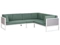 Miniatyrbillede 5 af 11: Loungesæt i Grøn Aluminium 120 x 70 x 45 cm Hjørne Havesofa Modulær Lounge Møbler med Lamel Sofabord til Terrasse Udendørs Indretning Design