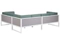 Miniatyrbillede 6 af 11: Loungesæt i Grøn Aluminium 120 x 70 x 45 cm Hjørne Havesofa Modulær Lounge Møbler med Lamel Sofabord til Terrasse Udendørs Indretning Design