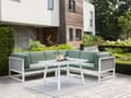 Miniatyrbillede 2 af 11: Loungesæt i Grøn Aluminium 120 x 70 x 45 cm Hjørne Havesofa Modulær Lounge Møbler med Lamel Sofabord til Terrasse Udendørs Indretning Design