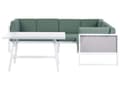 Miniatyrbillede 1 af 11: Loungesæt i Grøn Aluminium 120 x 70 x 45 cm Hjørne Havesofa Modulær Lounge Møbler med Lamel Sofabord til Terrasse Udendørs Indretning Design