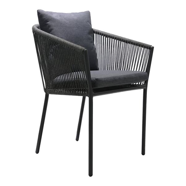 Cleveland hagesett spisebord Ø130cm natur, svart og 4 Salerno stol grå, svart.