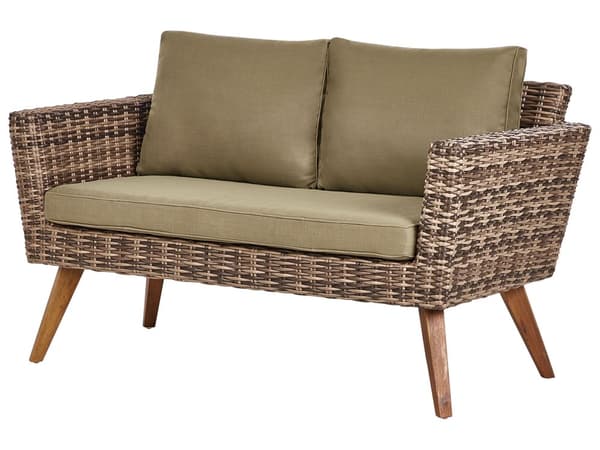 Loungesæt Rattan 4 Personers Udendørs Havesofa med Lænestole og Sofabord til Terrasse Have Indretning