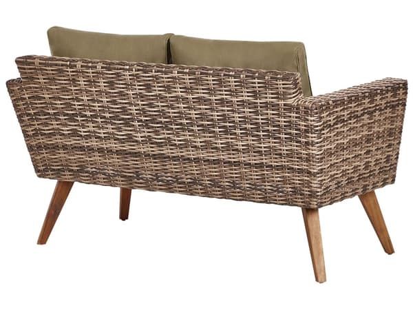 Loungesæt Rattan 4 Personers Udendørs Havesofa med Lænestole og Sofabord til Terrasse Have Indretning