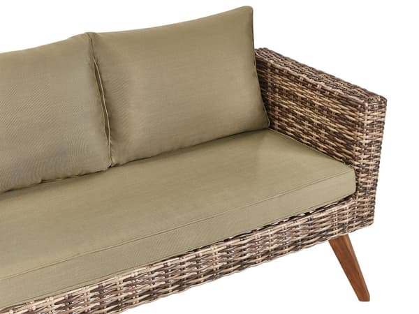 Loungesæt Rattan 4 Personers Udendørs Havesofa med Lænestole og Sofabord til Terrasse Have Indretning