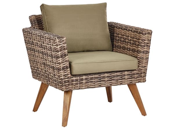 Loungesæt Rattan 4 Personers Udendørs Havesofa med Lænestole og Sofabord til Terrasse Have Indretning