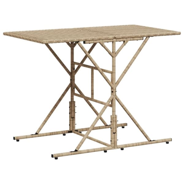 vidaXL spisebordssæt til haven 7 dele med hynder polyrattan beige