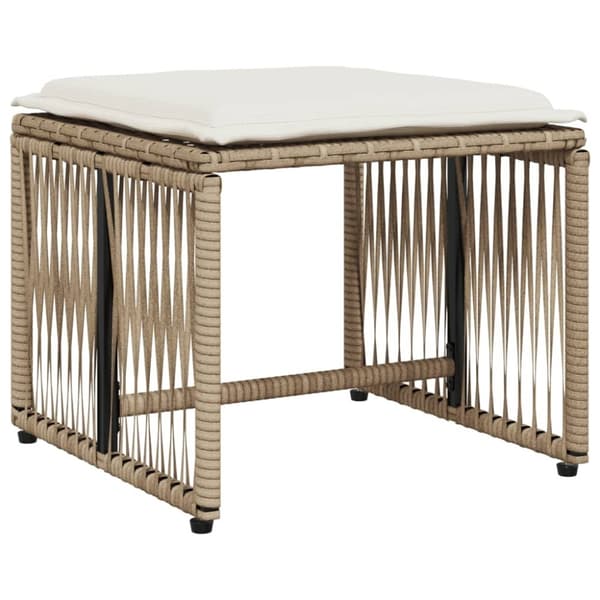 vidaXL spisebordssæt til haven 7 dele med hynder polyrattan beige