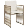 Miniatyrbillede 6 af 11: vidaXL spisebordssæt til haven 7 dele med hynder polyrattan beige