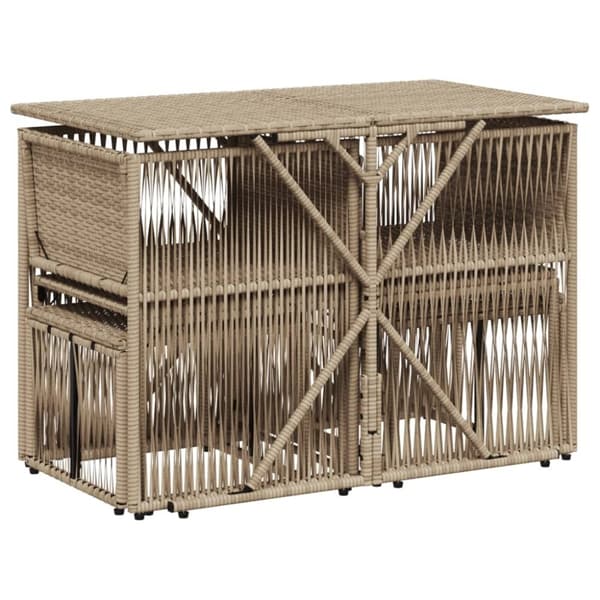 vidaXL spisebordssæt til haven 7 dele med hynder polyrattan beige