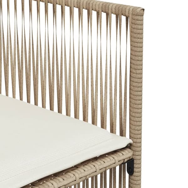vidaXL spisebordssæt til haven 7 dele med hynder polyrattan beige
