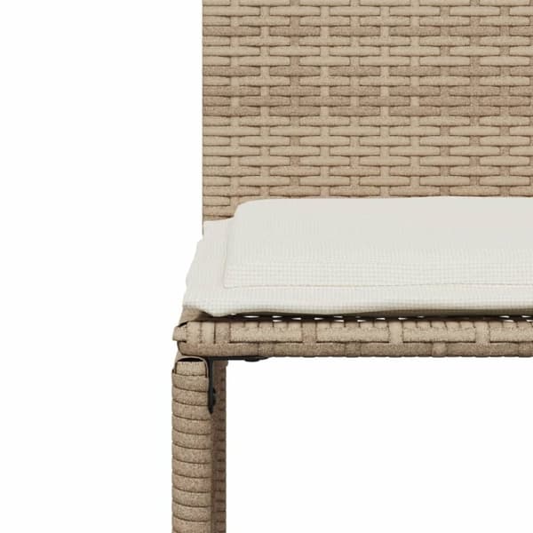 vidaXL spisebordssæt til haven 7 dele med hynder polyrattan beige