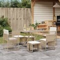 Miniatyrbillede 2 af 11: vidaXL spisebordssæt til haven 7 dele med hynder polyrattan beige