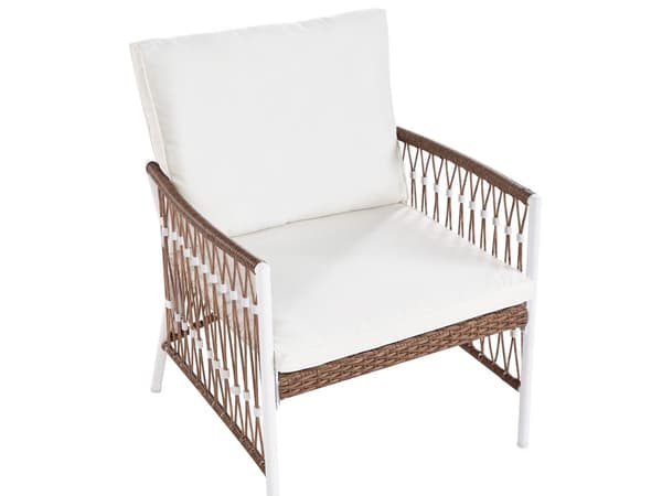 Bistroset Vit Aluminium Polyester 2-sits 2 Stolar och Bord Caféset