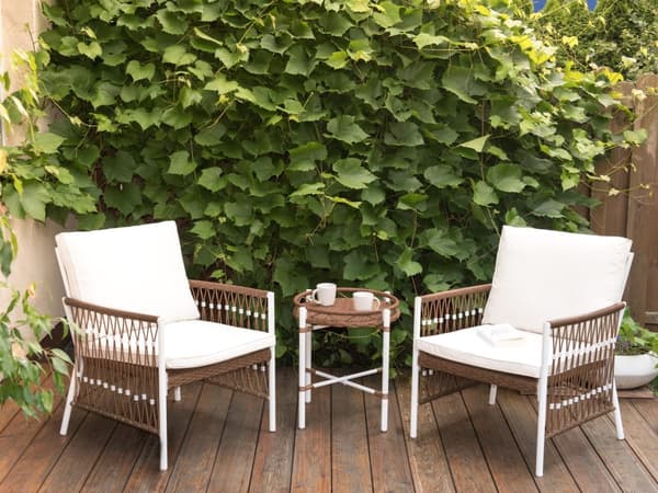 Bistroset Vit Aluminium Polyester 2-sits 2 Stolar och Bord Caféset
