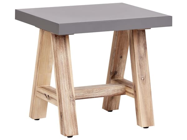 Utespisesett Grå Fibersement Lyst Akasietre 6 personer Bord 6 Krakker Industriell design