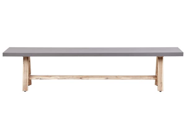 Utespisesett Grå Fibersement Lyst Akasietre Spisebord med 2 Benker Industriell design