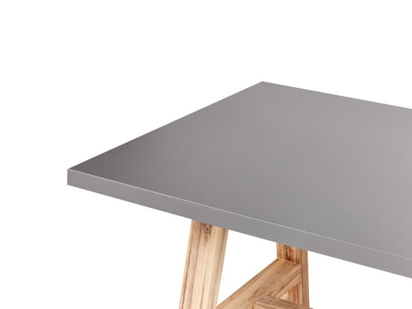 Utespisesett Grå Fibersement Lyst Akasietre Spisebord med 2 Benker Industriell design