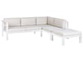 Miniatyrbild 8 av 11: 5-sits Loungegrupp Vit Metallram Off-White Dynor Bord med Bordsskiva i Glas Modern Skandinavisk Trädgård Uteplats
