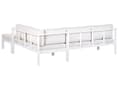Miniatyrbild 9 av 11: 5-sits Loungegrupp Vit Metallram Off-White Dynor Bord med Bordsskiva i Glas Modern Skandinavisk Trädgård Uteplats
