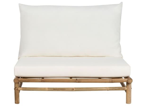 Loungegrupp med 2 Sittplatser i Bambu Ljust trä och Off-white Ryggstöd Sittdynor med Soffbord Inomhus- och Utomhus Modern Design